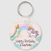 Porte-clés Dinosaur Rainbow Unicorne dégradé de gradient fête (Recto)