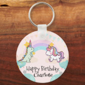 Porte-clés Dinosaur Rainbow Unicorne dégradé de gradient fête (Recto)