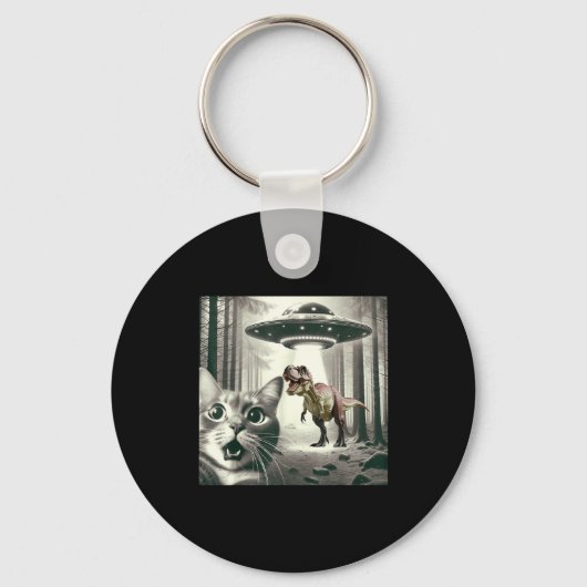 Porte-clés Dinosaur T Alien Cat Selfie UFO Rex (Recto)