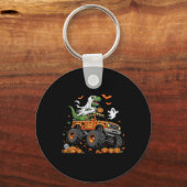 Porte-clés Dinosaur T-rex équitation Monster Camion Halloween (Recto)
