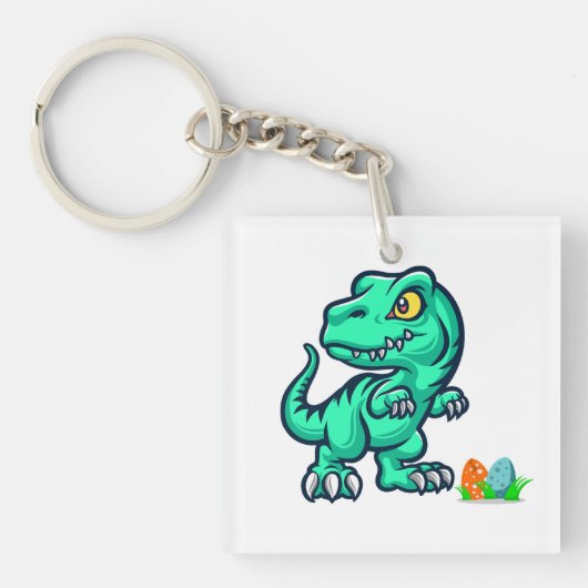Porte-clés dinosaure avec des œufs (Devant)