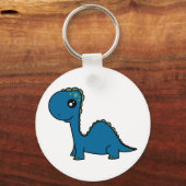 Porte-clés Dinosaure Bébé Bleu Cute (Recto)
