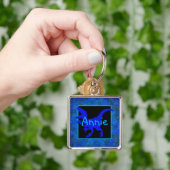 Porte-clés Dinosaure Bleu Personnalisé Caché (main)