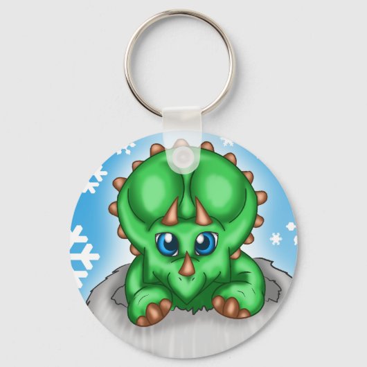 Porte-clés Dinosaure de Noël (Recto)