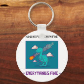 Porte-clés Dinosaure Dinosaure Astéroïde Tout va bien (Recto)