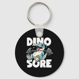 Porte-clés Dinosaure drôle de salle de sport faisant de la mu