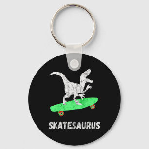 Porte-clés Dinosaure en skateboard T-rex drôle de planche à r
