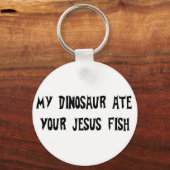 Porte-clés Dinosaure Mange Jésus Poisson (Recto)