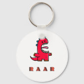 Porte-clés Dinosaure rouge mignon (Recto)