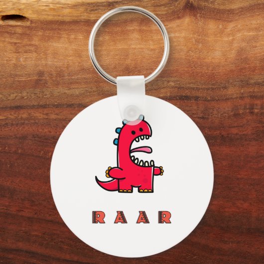 Porte-clés Dinosaure rouge mignon (Recto)