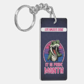 Porte-clés Dinosaure Sur Drapeau Bisexuel Couleurs Arrière -  (Devant gauche)