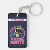 Porte-clés Dinosaure Sur Drapeau Bisexuel Couleurs Arrière -  (Dos)