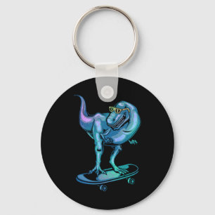 Porte-clés Dinosaure sur skateboard équipement de dinosaure e