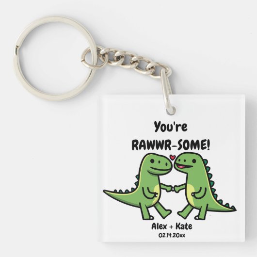 Porte-clés Dinosaure Valentines (Devant)