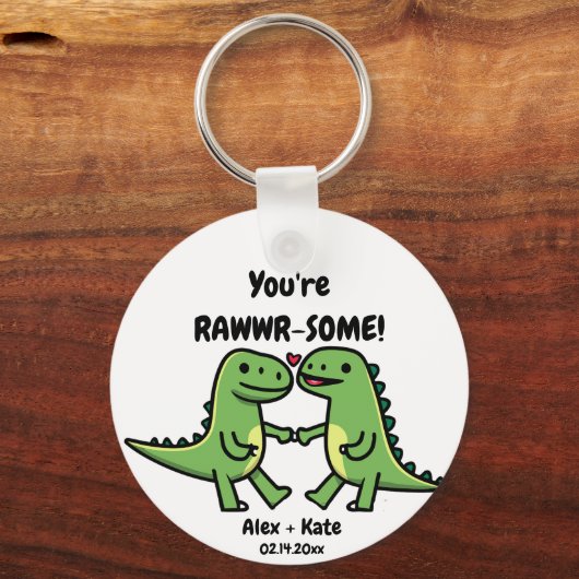 Porte-clés Dinosaure Valentines (Recto)