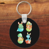 Porte-clés Dinosaurs Hatch Out Of Easter Eggs  (Recto)
