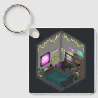 Porte-clés Diorama de pièce isométrique de jeu vidéo pour jou