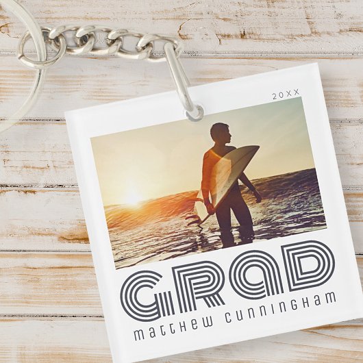 Porte-clés Diplômé 20XX Rétro Cool Simple Année de fin d'étud