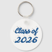 Porte-clés Diplômé de 2026 script bleu remise des diplômes (Verso)
