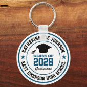 Porte-clés Diplôme de fin d'année secondaire Couleur personna (Recto)