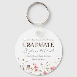 Porte-clés Diplôme Fleur Sauvage Élégante