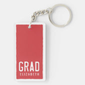 Porte-clés Diplômé Moderne Cool Simple Minimaliste Photo (Dos)
