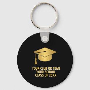 Porte-clés Diplôme personnalisé or et noir