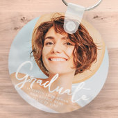 Porte-clés Diplômé Simple Moderne Script Grad Photo