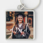 Porte-clés Diplômé Simple Script Moderne Photo Classique (Devant)