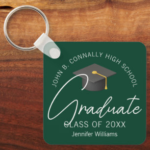 Porte-clés Diplômé vert foncé sur mesure 2025 Graduation