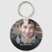 Porte-clés Diplômée Typographie Grad Grad Graduation Photo Si (Recto)