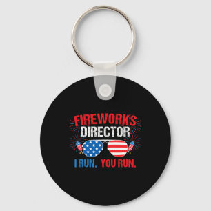 Porte-clés Directeur de Feux d'Artifice Je cours. Vous courez