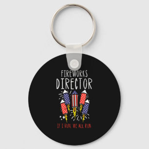 Porte-clés Directeur de feux d'artifice si je fais courir des