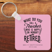 Porte-clés Directeur d'école d'enseignant à la retraite perso (Recto)