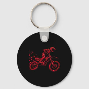 Porte-clés Dirt Bike Cœur Motard Garçons Femmes Hommes Saint-