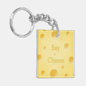 Porte-clés "Dis Cheese" Tranches de fromage jaune personnalis (Devant gauche)
