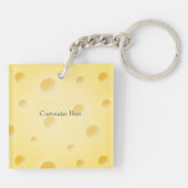 Porte-clés "Dis Fromage" Fromage jaune mignon sur mesure (Dos)