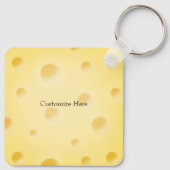 Porte-clés "Dis Fromage" Fromage jaune mignon sur mesure (Dos)