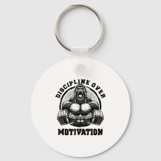 Porte-clés Discipline Over Motivation Weightlift Gym Quotes G (Recto)