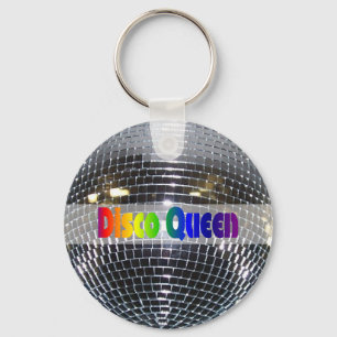 Porte-clés Disco Ball brillant Silver Disco Queen Retro 80s