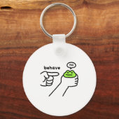 Porte-clés Dishonest Frog Funny Frog Meme Behave No Cartoon D (Recto)