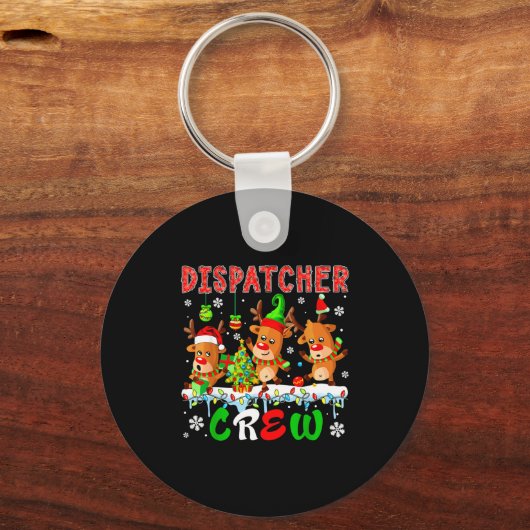 Porte-clés Dispatcher Crew Three Cute Santa Elf Reindeers Xma (Recto)