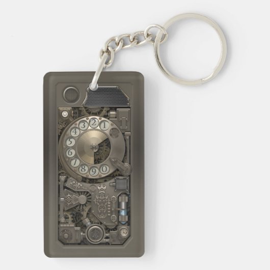 Porte-clés Dispositif de Steampunk - téléphone de cadran (Dos)