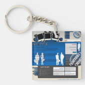 Porte-clés Disposition de site Web grunge bleu Rétro Y2K (Devant)
