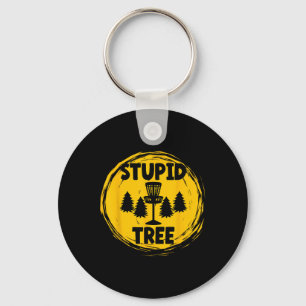 Porte-clés Disque de golf d'arbre stupide d'humour adulte drô