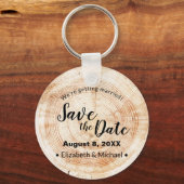 Porte-clés Disque en bois découpé personnalisé pour mariage S (Verso)