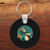 Porte-clés Disque Golfer Cat Disque Golf Player Funny Hallowe (Recto)