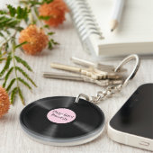 Porte-clés Disque Label Rose (Devant droit)