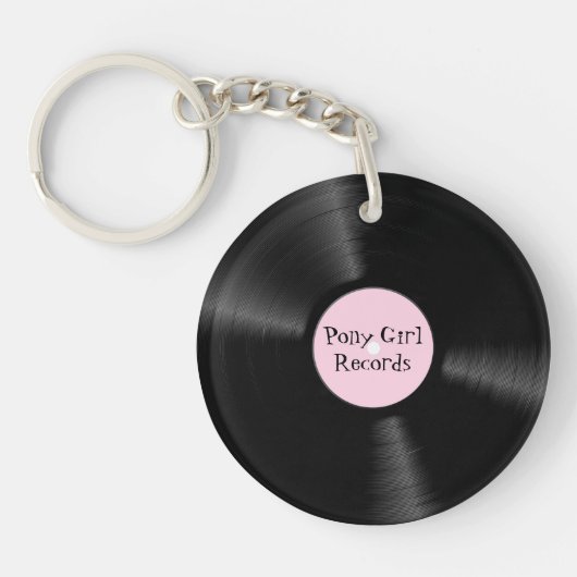 Porte-clés Disque Label Rose (Devant)