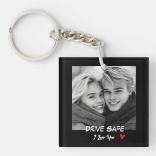 Porte-clés Disque Photo Personnalisé Conduis Prudemment Je t'